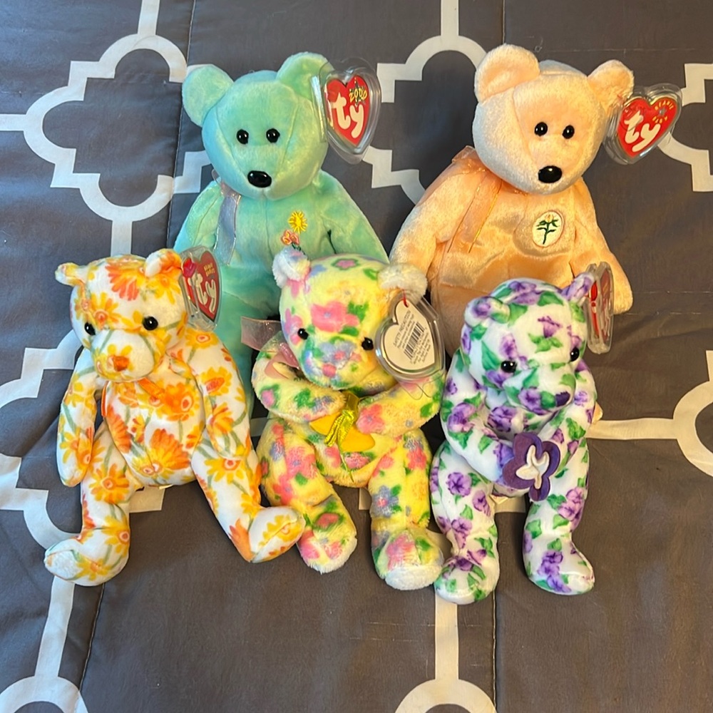 Floral Beanie Babies Bundle 2